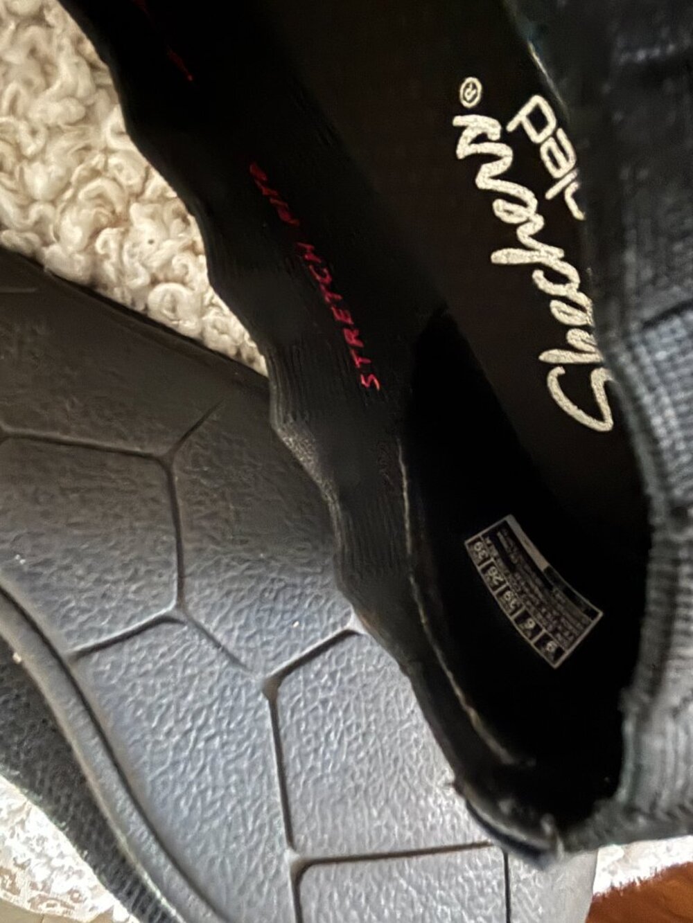 Skechers Black Knit Ballet Flats Air-Cooled Memory Foam  Women's Size 9 - Picture 4 of 5